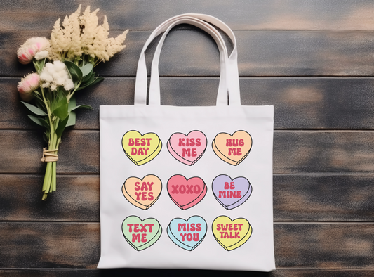 Candy Hearts Tote Bag