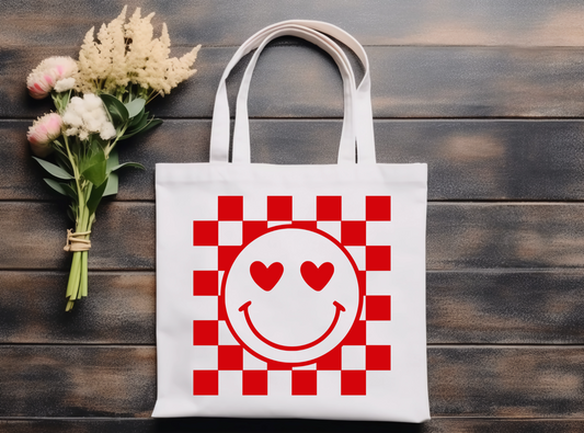 Smiley Checkers Tote Bag